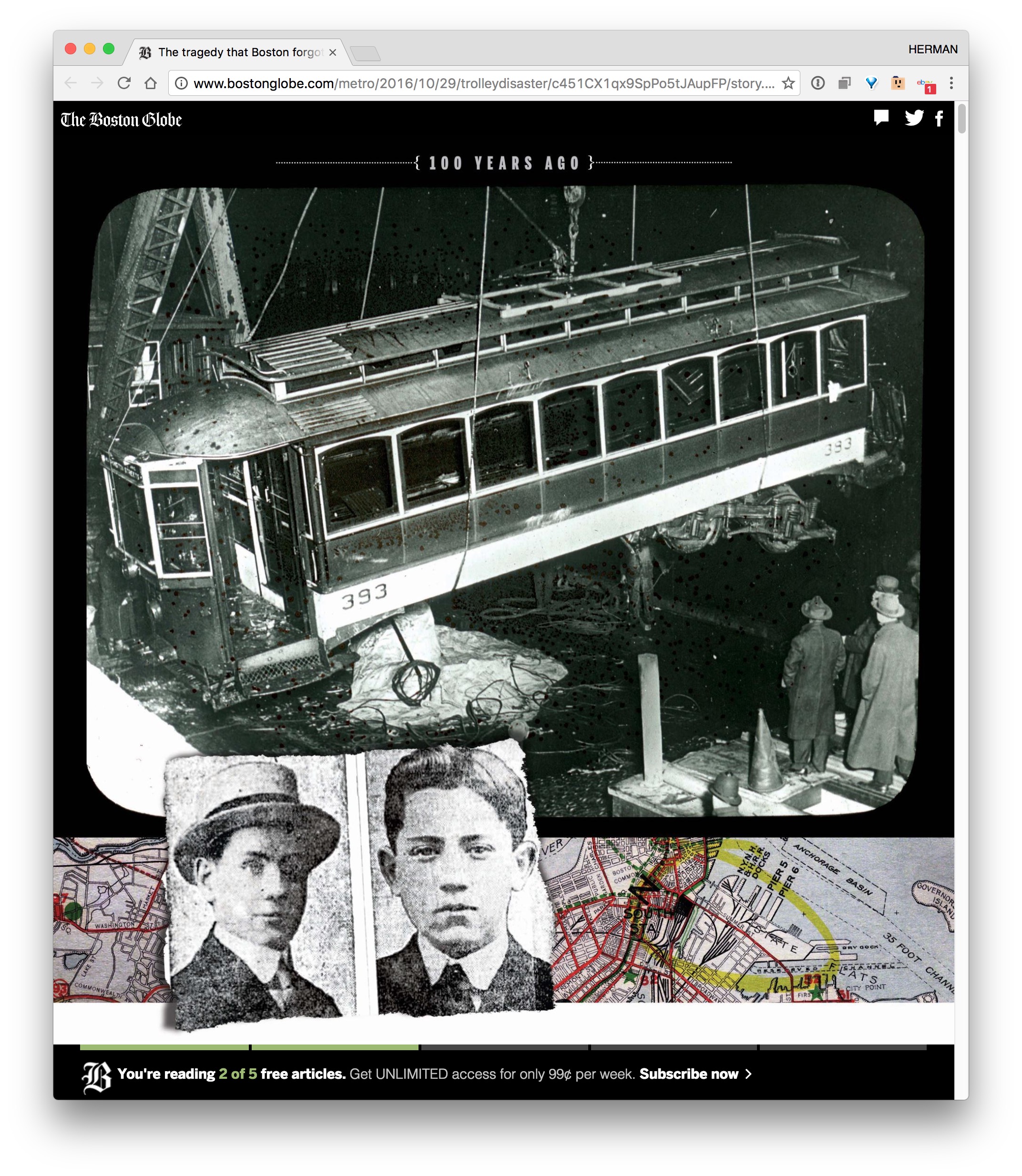 “16 was built by cummings car co in 1926. The Trolley Disaster That Boston Forgot Doobybrain Com